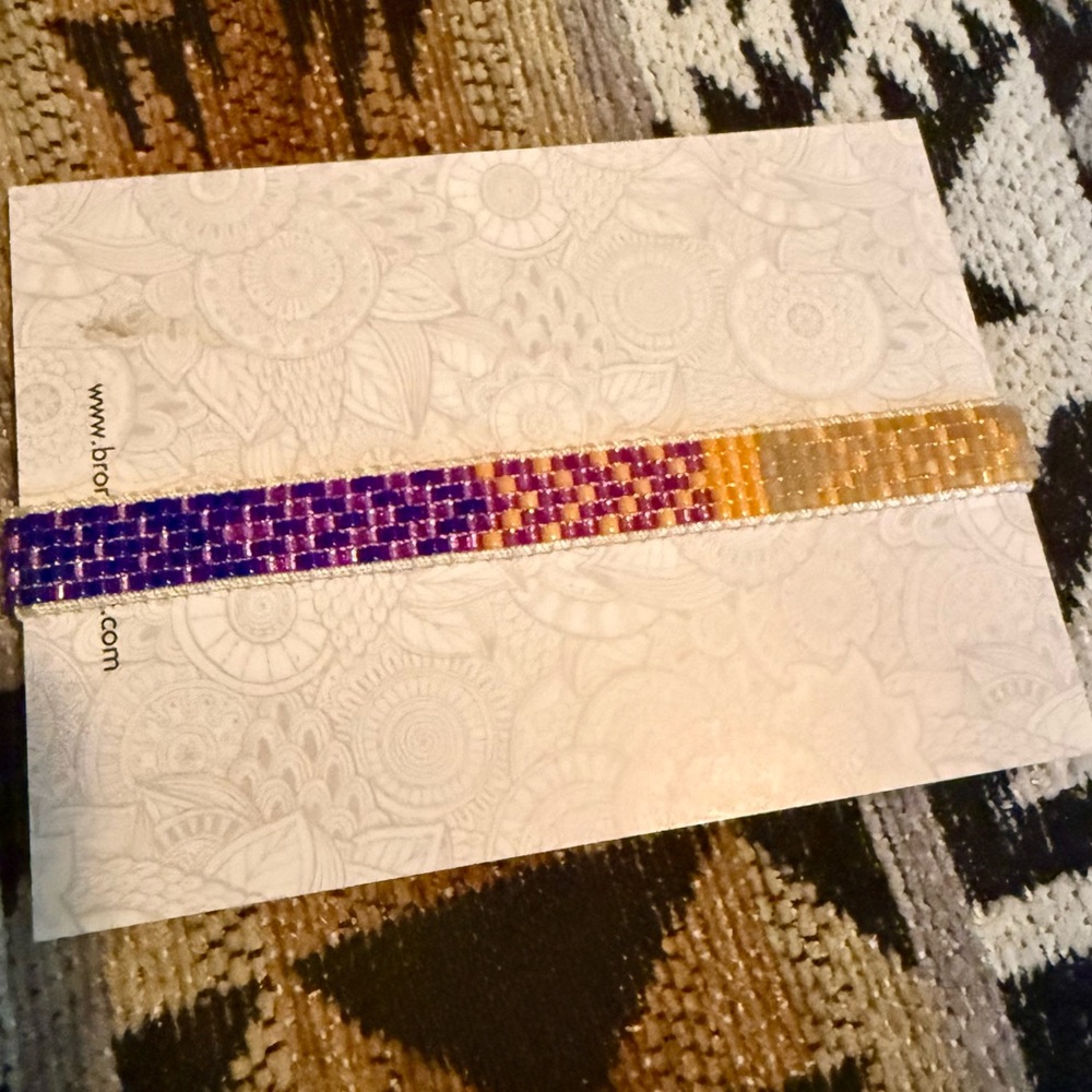 Miyuki Seed Beaded Ombré Bracelet with Cream Band